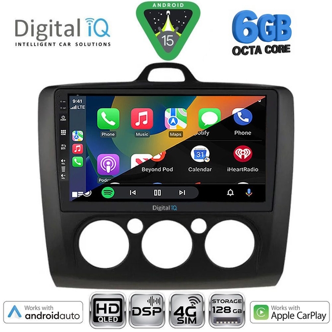 DIGITAL IQ BXF 17156BL_CPAA A/C (9inc) MULTIMEDIA TABLET for FORD FOCUS mod. 2005-2012 (BLACK)