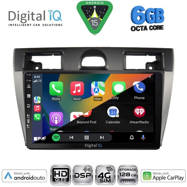DIGITAL IQ BXF 17153SL_CPAA (9inc) MULTIMEDIA TABLET for FORD FIESTA mod. 2005-2008 (SILVER)