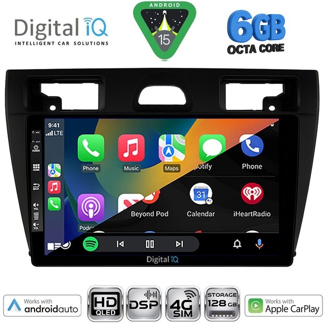 DIGITAL IQ BXF 17153BL_CPAA (9inc) MULTIMEDIA TABLET for FORD FIESTA mod. 2005-2008 (BLACK)