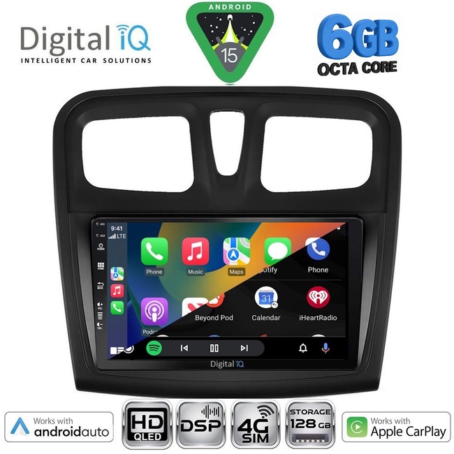 DIGITAL IQ BXF 17108SQ_CPAA (9inc) MULTIMEDIA TABLET for DACIA LOGAN – SANDERO mod. 2012-2019