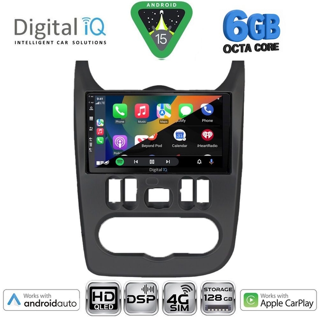 DIGITAL IQ BXF 17101BL_CPAA (9inc) MULTIMEDIA TABLET for DACIA DUSTER – LOGAN – SANDERO mod. 2006-2012 (BLACK)