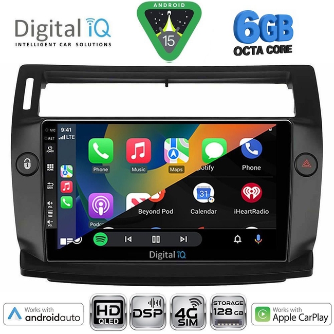 DIGITAL IQ BXF 17084BL_CPAA (9inc) MULTIMEDIA TABLET for CITROEN C4  mod. 2004-2011 (BLACK)