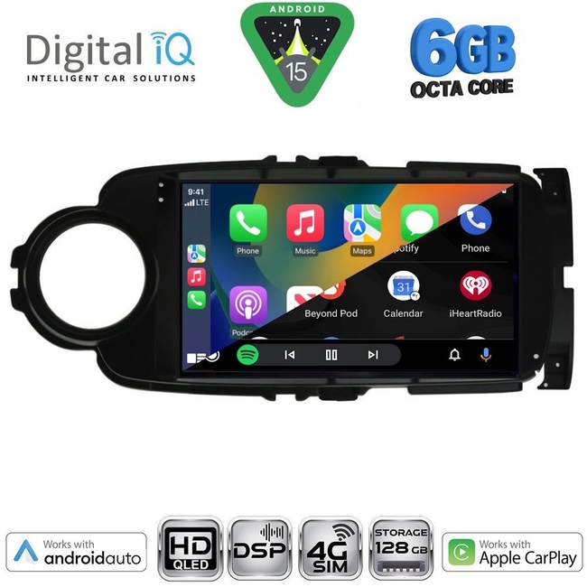 DIGITAL IQ BXF 17737BL_CPAA (9inc) MULTIMEDIA TABLET for TOYOTA YARIS mod. 2011-2015 (BLACK)
