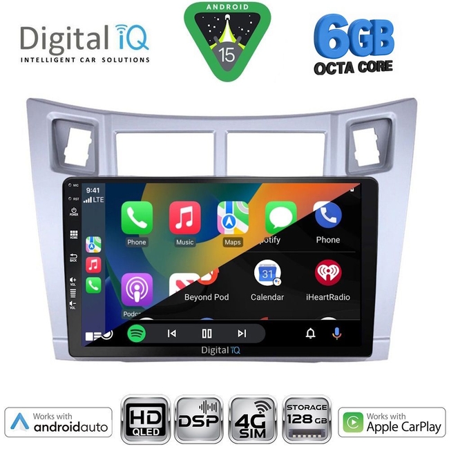 DIGITAL IQ BXF 17736SL_CPAA (9inc) MULTIMEDIA TABLET for TOYOTA YARIS mod. 2006-2011 (SILVER)