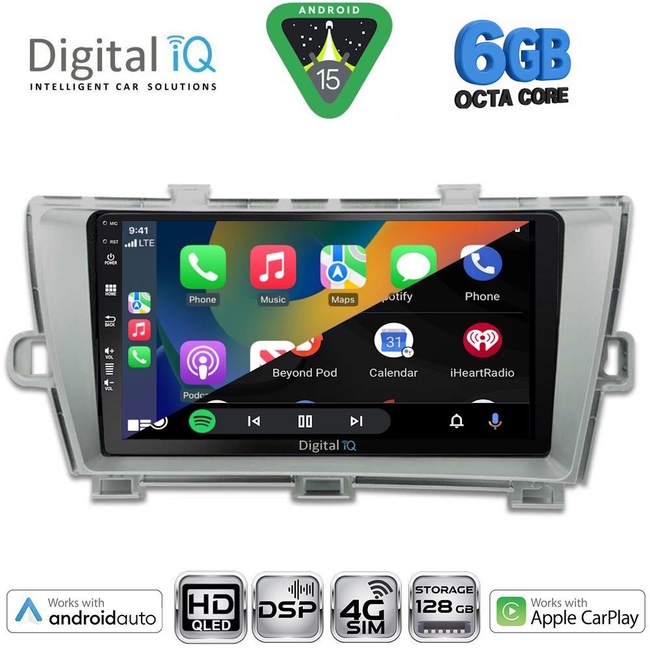DIGITAL IQ BXF 17726SL_CPAA (9inc) MULTIMEDIA TABLET for TOYOTA PRIUS mod. 2009-2015 (SILVER)