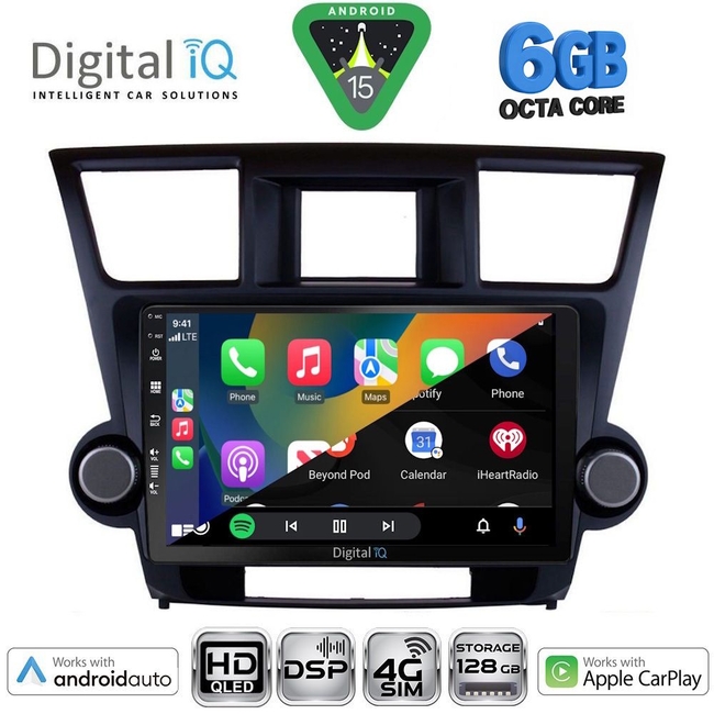 DIGITAL IQ BXF 17719_CPAA (10inc) MULTIMEDIA TABLET for TOYOTA HIGHLANDER mod. 2008-2015