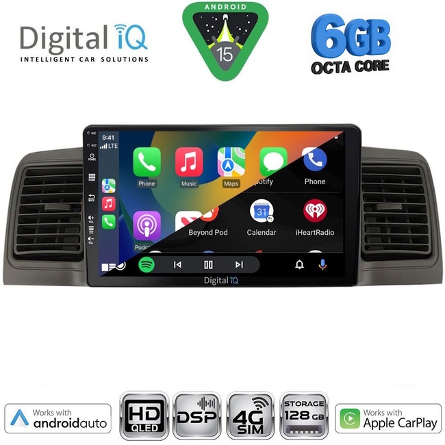 DIGITAL IQ BXF 17712GR_CPAA (9inc) MULTIMEDIA TABLET for TOYOTA COROLLA mod. 2001-2006 (GREY)
