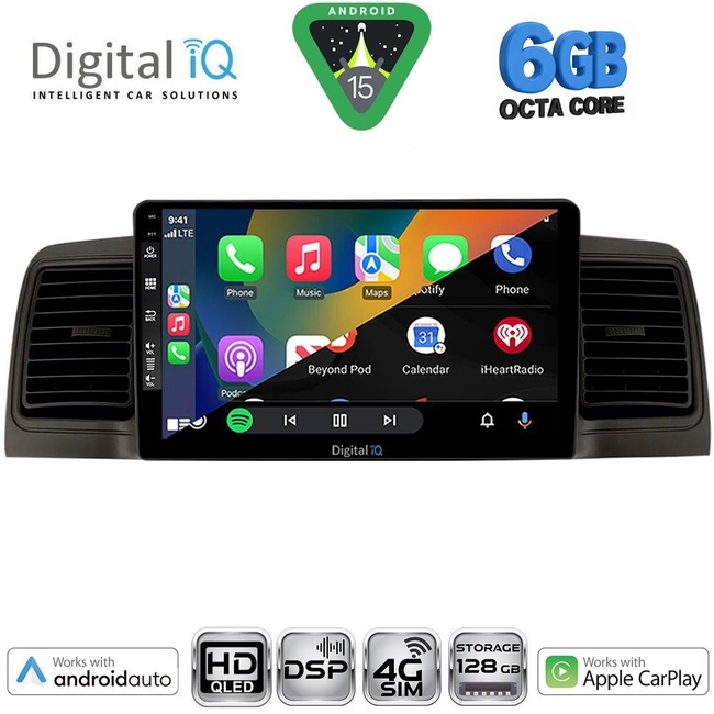 DIGITAL IQ BXF 17712BL_CPAA (9inc) MULTIMEDIA TABLET for TOYOTA COROLLA mod. 2001-2006 (BLACK)