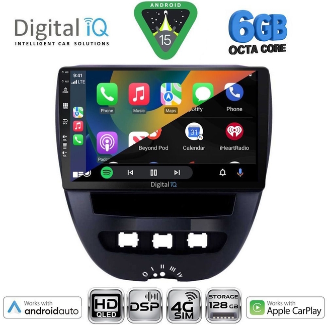 DIGITAL IQ BXF 17707_CPAA (10inc) MULTIMEDIA TABLET for CITROEN C1-PEUGEOT 107-TOYOTA AYGO mod. 2005-2014