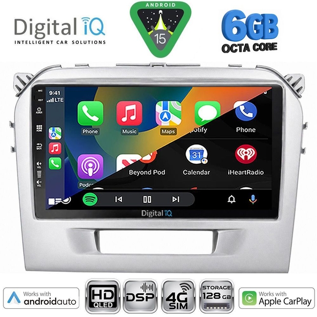 DIGITAL IQ BXF 17697SL_CPAA (9inc) MULTIMEDIA TABLET for SUZUKI VITARA mod. 2016-2025 (SILVER)