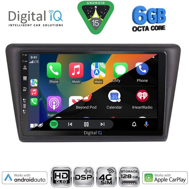 DIGITAL IQ BXF 17600_CPAA (9inc) MULTIMEDIA TABLET for SKODA RAPID SPACEBACK mod. 2014-2019