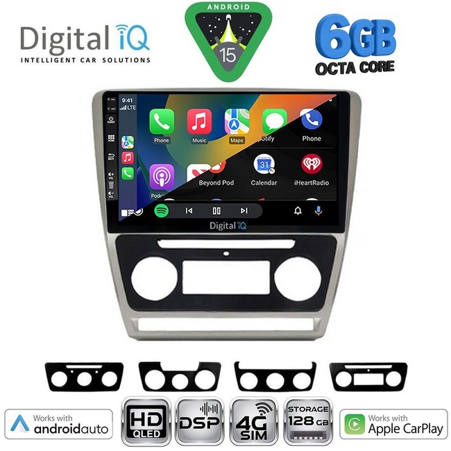 DIGITAL IQ BXF 17595SL_CPAA (10inc) MULTIMEDIA TABLET for SKODA OCTAVIA 5 mod. 2005-2012 (SILVER)