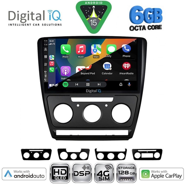 DIGITAL IQ BXF 17595BL_CPAA (10inc) MULTIMEDIA TABLET for SKODA OCTAVIA 5 mod. 2005-2012 (BLACK)