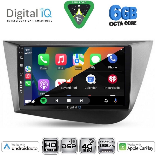 DIGITAL IQ BXF 17574_CPAA (9inc) MULTIMEDIA TABLET for SEAT LEON mod. 2005-2012