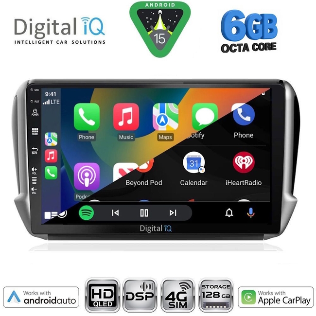 DIGITAL IQ BXF 17508_CPAA (10inc) MULTIMEDIA TABLET for PEUGEOT 208-2008 mod. 2012-2021