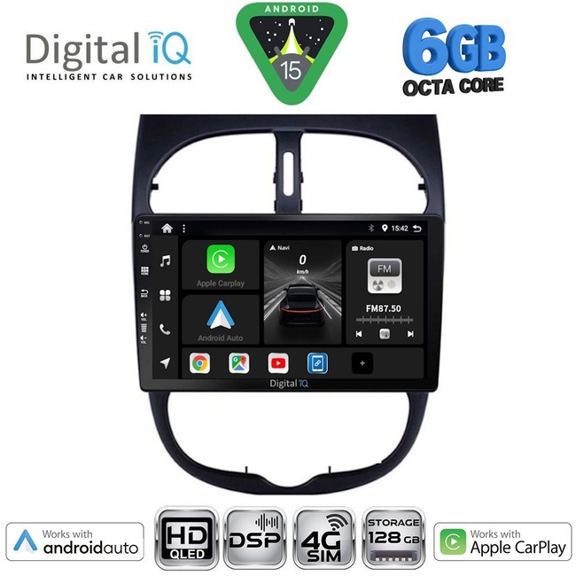 DIGITAL IQ BXF 17506_CPAA (9inc) MULTIMEDIA TABLET for PEUGEOT 206 mod. 1998-2006