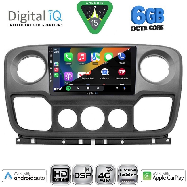 DIGITAL IQ BXF 17463_CPAA (10inc) MULTIMEDIA TABLET for NISSAN NV400 - OPEL MOVANO - RENAULT MASTER mod. 2010-2020