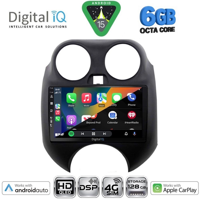 DIGITAL IQ BXF 17459_CPAA (9inc) MULTIMEDIA TABLET for NISSAN MICRA mod. 2010-2014