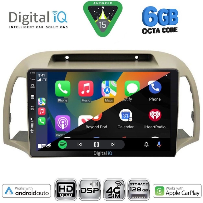 DIGITAL IQ BXF 17457BG_CPAA (9inc) MULTIMEDIA TABLET for NISSAN MICRA K12 mod. 2002-2010 (BEIGE)