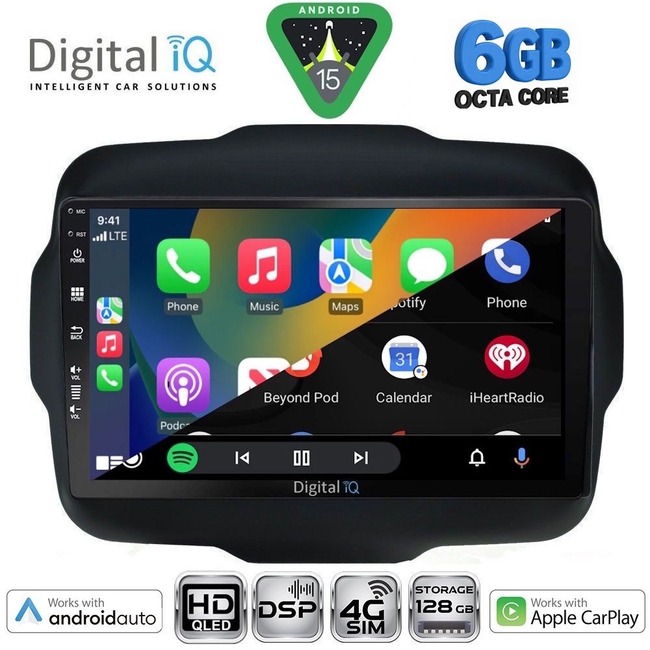 DIGITAL IQ BXF 17290_CPAA (9inc) MULTIMEDIA TABLET for JEEP RENEGADE mod. 2014-2025