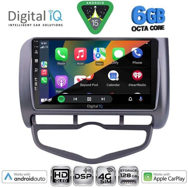 DIGITAL IQ BXF 17210_CPAA CLIMA (9inc) MULTIMEDIA TABLET for HONDA JAZZ mod. 2002-2008