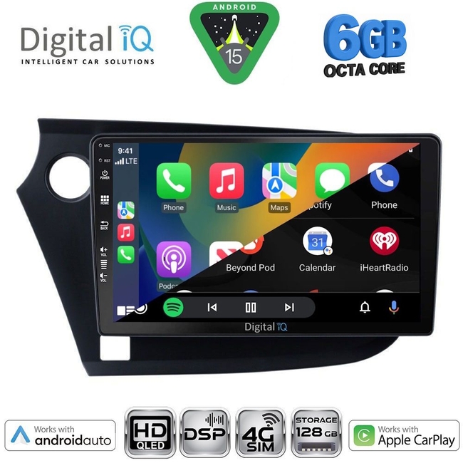 DIGITAL IQ BXF 17205_CPAA (9inc) MULTIMEDIA TABLET for HONDA INSIGHT mod. 2009-2014