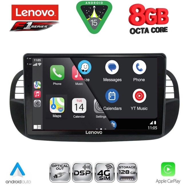 LENOVO SSR 10130BL_CPA (9inc) MULTIMEDIA TABLET for FIAT 500 mod. 2007-2015 (BLACK)
