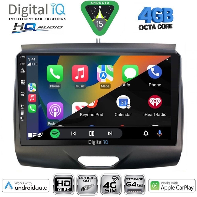 DIGITAL IQ BXK 19172B_CPAA (9inc) MULTIMEDIA TABLET for FORD RANGER mod. 2015-2018