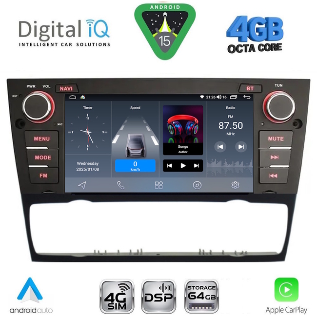 DIGITAL IQ BLG 495_CPA (7" DECK) MULTIMEDIA SYSTEM for BMW S.3 (E90-91-92-93) mod. 2005-2012