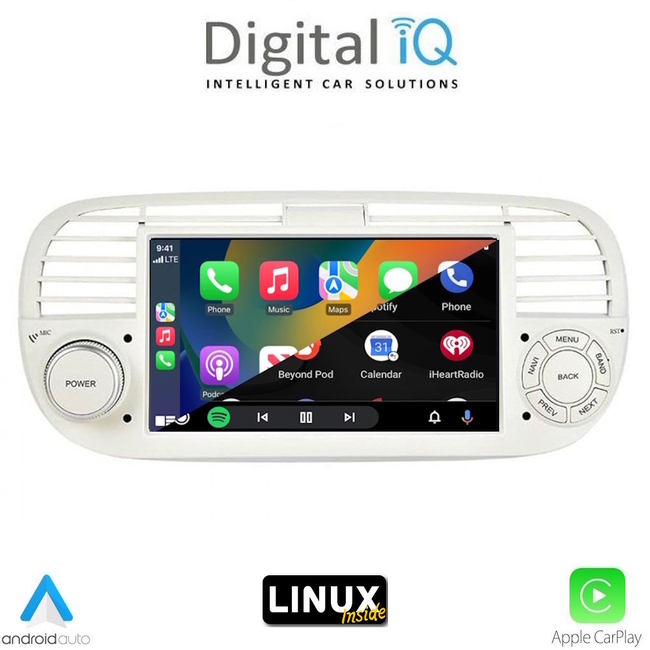 DIGITAL IQ BLA 065BG_CPA (7" DECK) MULTIMEDIA LINUX SYSTEM for FIAT 500 mod. 2007-2015 (BEIGE)