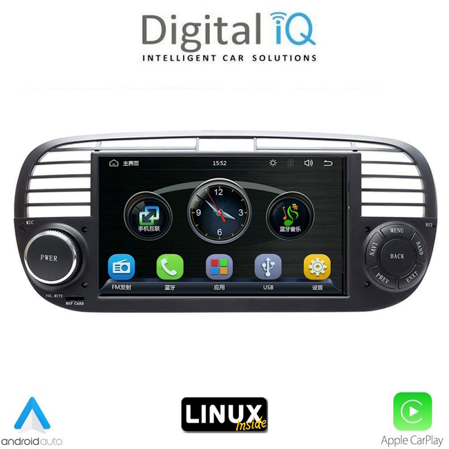 DIGITAL IQ BLA 065BL_CPA (7" DECK) MULTIMEDIA LINUX SYSTEM for FIAT 500 mod. 2007-2015 (BLACK)