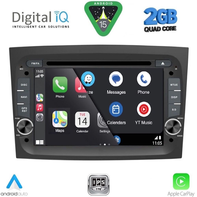 DIGITAL IQ BLD 238_CPA (7" DECK) MULTIMEDIA SYSTEM for FIAT DOBLO mod. 2015-2022 - OPEL COMBO mod. 2015-2018