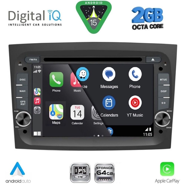 DIGITAL IQ BLE 338_CPA (7" DECK) MULTIMEDIA SYSTEM for FIAT DOBLO mod. 2015-2022 - OPEL COMBO mod. 2015-2018