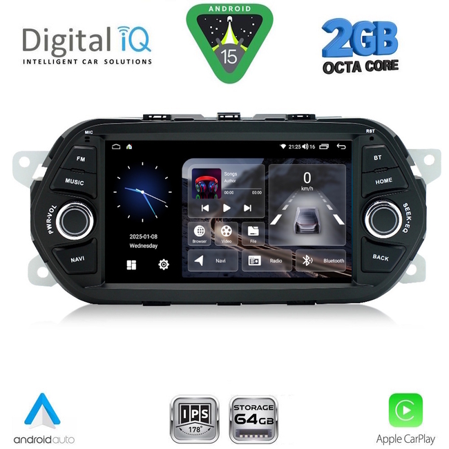 DIGITAL IQ BLE 355_CPA (7" DECK) MULTIMEDIA OEM for FIAT TIPO mod. 2015-2023