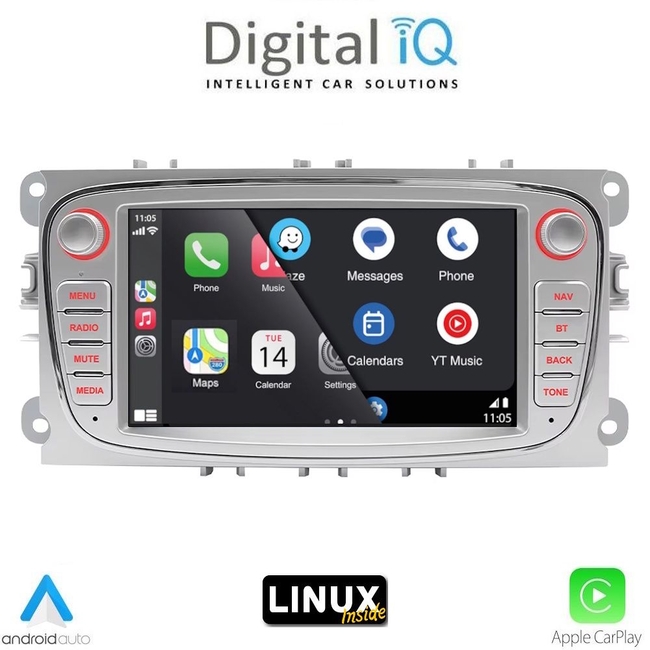 DIGITAL IQ BLA 003SL_CPA (7" DECK) MULTIMEDIA LINUX SYSTEM for FORD mod. 2007-2012 (SILVER)