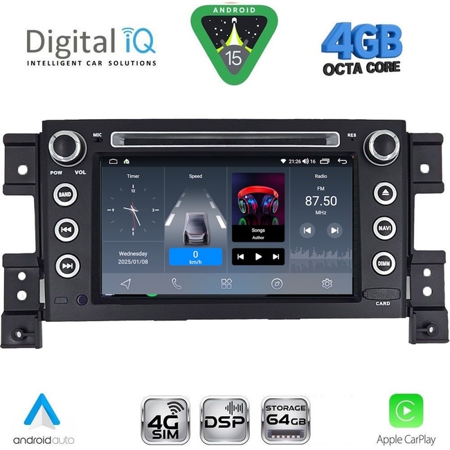DIGITAL IQ BLA 054_CPA (7" DECK) MULTIMEDIA LINUX SYSTEM for SUZUKI GRAND VITARA mod. 2005-2015