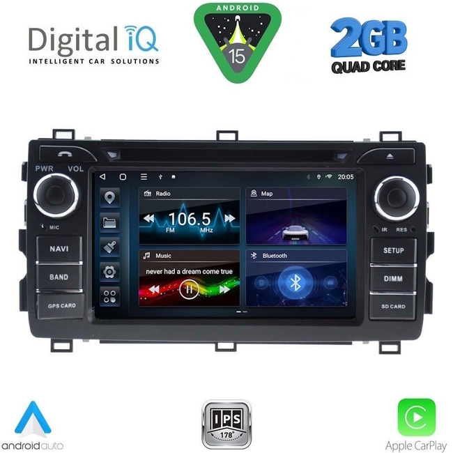 DIGITAL IQ BLA 008_CPA (7" DECK) MULTIMEDIA LINUX SYSTEM for TOYOTA AURIS mod. 2013-2015