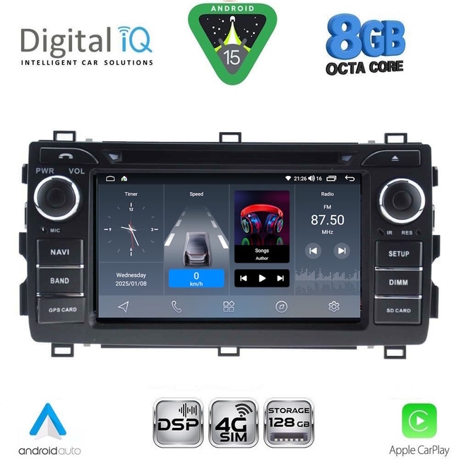 DIGITAL IQ BLA 008_CPA (7" DECK) MULTIMEDIA LINUX SYSTEM for TOYOTA AURIS mod. 2013-2015