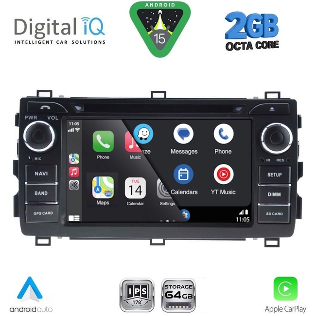 DIGITAL IQ BLE 308_CPA (7" DECK) MULTIMEDIA OEM for TOYOTA AURIS mod. 2012-2015