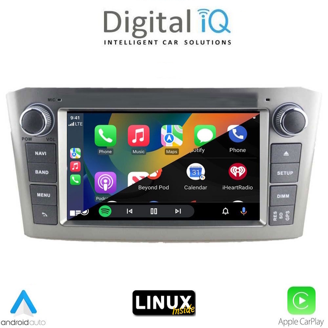 DIGITAL IQ BLA 025BL_CPA (7" DECK) MULTIMEDIA LINUX SYSTEM for TOYOTA AVENSIS mod. 2003-2009 (BLACK)