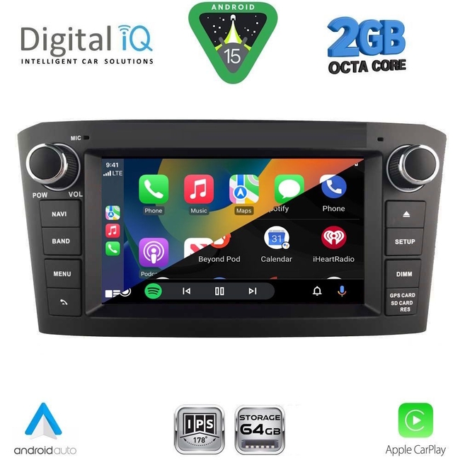 DIGITAL IQ BLE 309BL_CPA (7" DECK) MULTIMEDIA OEM for TOYOTA AVENSIS (T27) mod. 2009-2016 (BLACK)