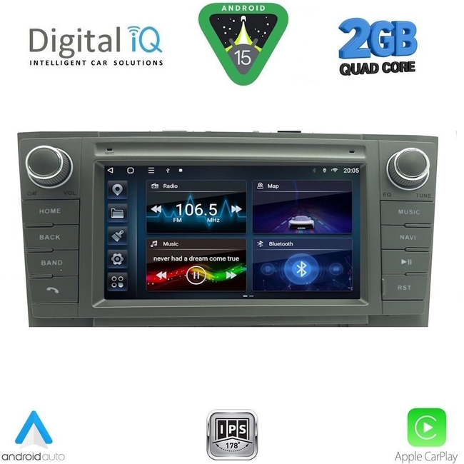 DIGITAL IQ BLD 209GR_CPA (7" DECK) MULTIMEDIA OEM for TOYOTA AVENSIS (T27) mod. 2009-2016 (GRAY)