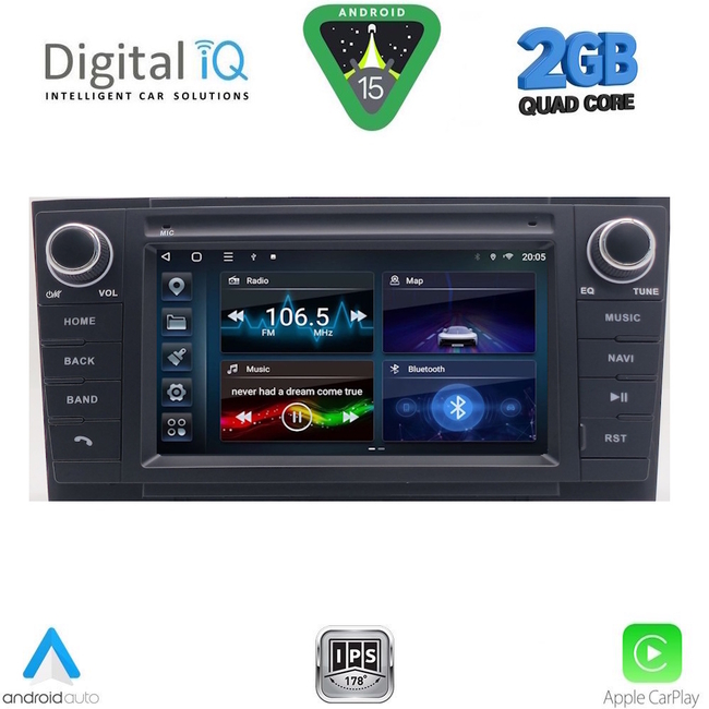 DIGITAL IQ BLD 209GR_CPA (7" DECK) MULTIMEDIA OEM for TOYOTA AVENSIS (T27) mod. 2009-2016 (GRAY)