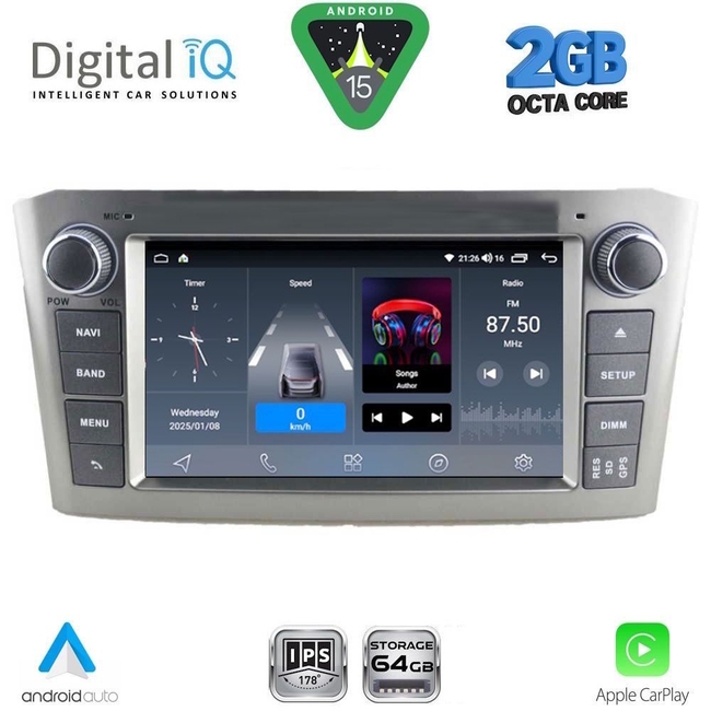 DIGITAL IQ BLE 309GR_CPA (7" DECK) MULTIMEDIA OEM for TOYOTA AVENSIS (T27) mod. 2009-2016 (GRAY)