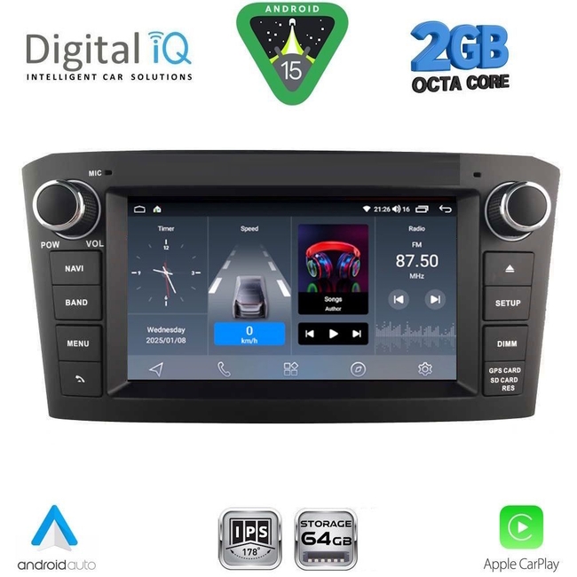 DIGITAL IQ BLE 309GR_CPA (7" DECK) MULTIMEDIA OEM for TOYOTA AVENSIS (T27) mod. 2009-2016 (GRAY)