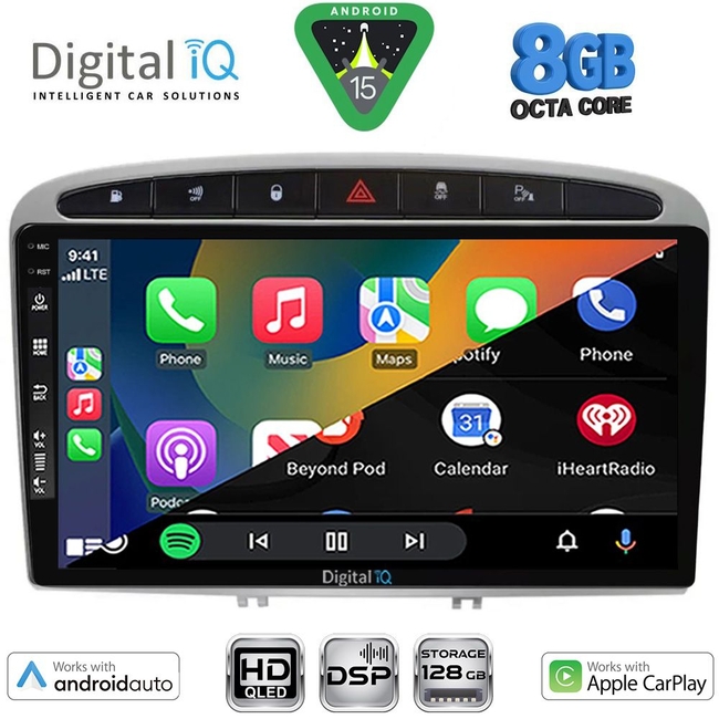 DIGITAL IQ BXF 18513SL_CPAA (9inc) MULTIMEDIA TABLET for PEUGEOT 308 mod.2007-2012 - RCZ mod. 2009-2015 (SILVER)