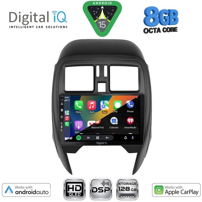 DIGITAL IQ BXF 18451_CPAA (SQUARE) (9inc) MULTIMEDIA TABLET for NISSAN MICRA mod. 2014-2017