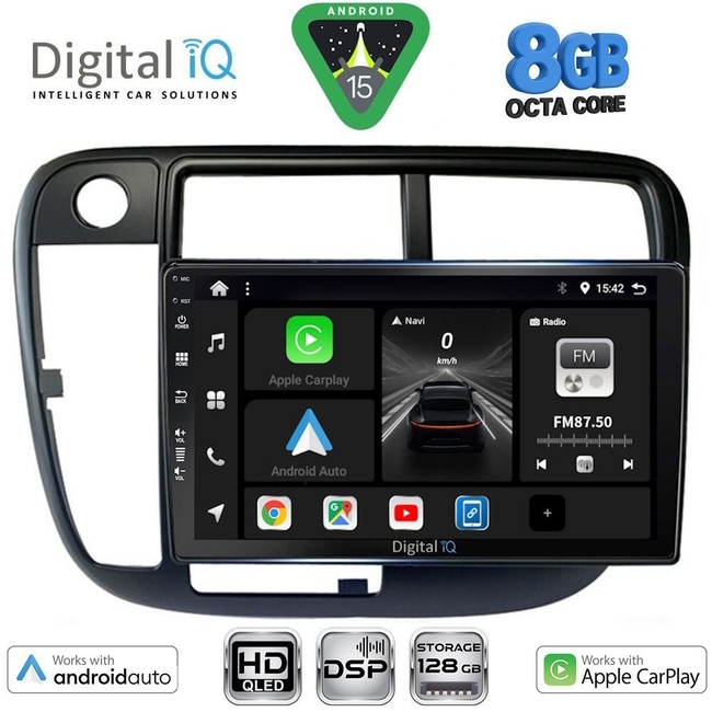 DIGITAL IQ BXF 18186_CPAA CLIMA (9inc) MULTIMEDIA TABLET for HONDA CIVIC mod. 1995-2001