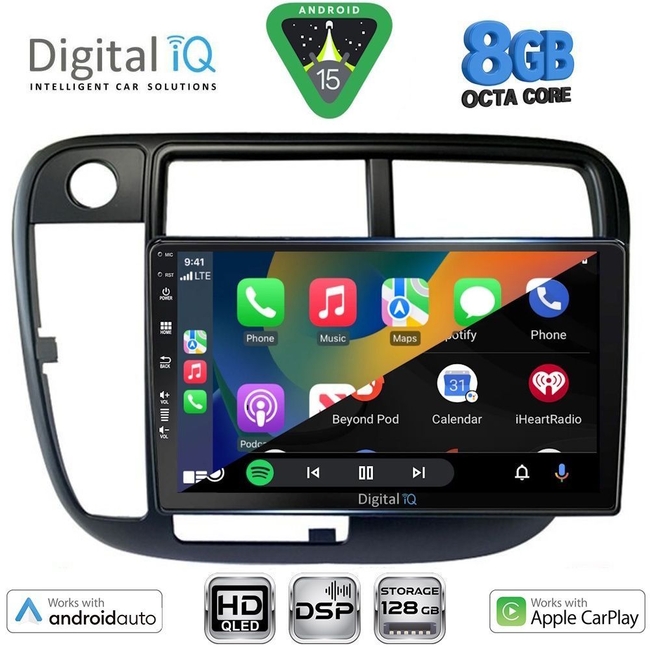 DIGITAL IQ BXF 18186_CPAA CLIMA (9inc) MULTIMEDIA TABLET for HONDA CIVIC mod. 1995-2001