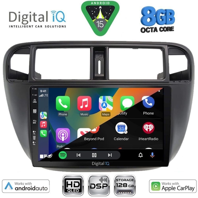 DIGITAL IQ BXF 18186_CPAA A/C (9inc) MULTIMEDIA TABLET for HONDA CIVIC mod. 1995-2001